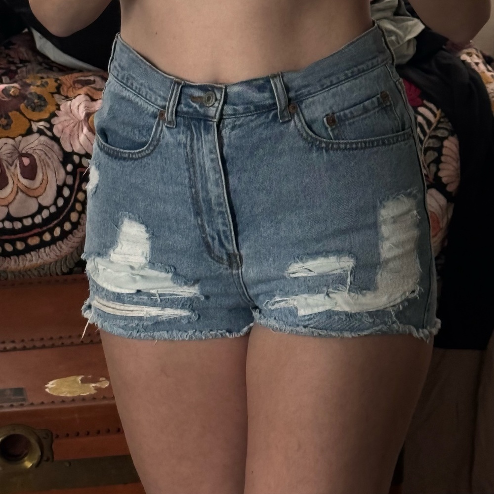 Caffeine | Distressed Denim Shorts | Denim | Size: L